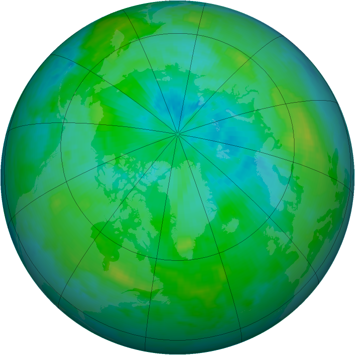 Arctic ozone map for 17 August 1997